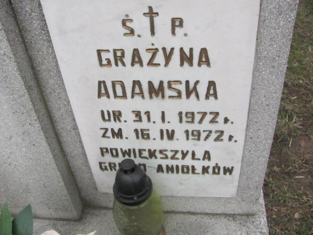 Grażyna Adamska 1972 Wąchock - Grobonet - Wyszukiwarka osób pochowanych