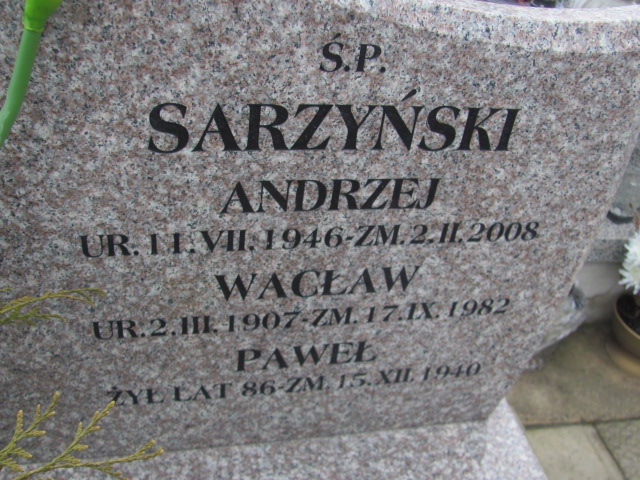 Paweł Sarzyński Wąchock - Grobonet - Wyszukiwarka osób pochowanych