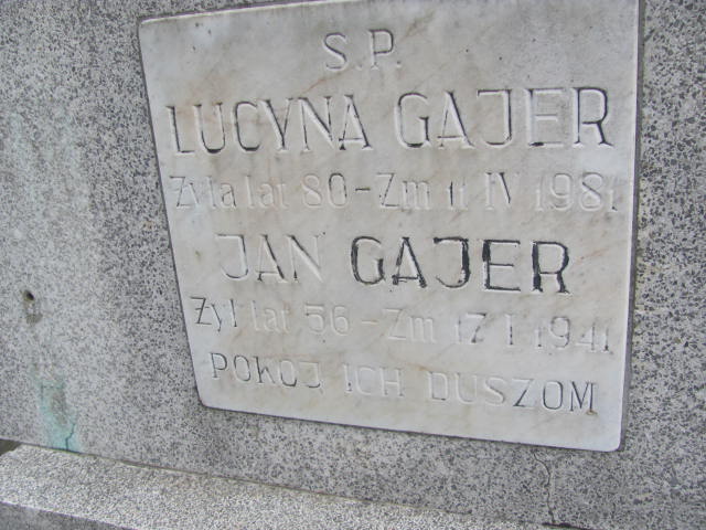 Lucyna Gajer 1901 Wąchock - Grobonet - Wyszukiwarka osób pochowanych